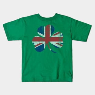 Union Jack Shamrock England United Kingdom St Patricks Day Kids T-Shirt